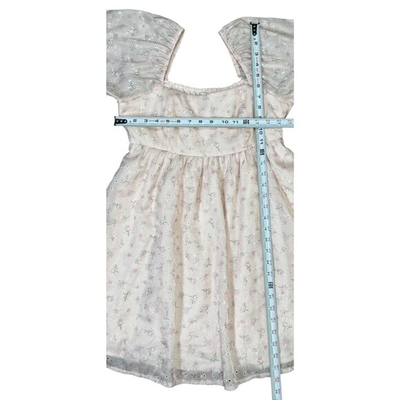 Thirty Thirty Babydoll Mini Dress Women Medium Pink Roses Flowers - Picture 7 of 9